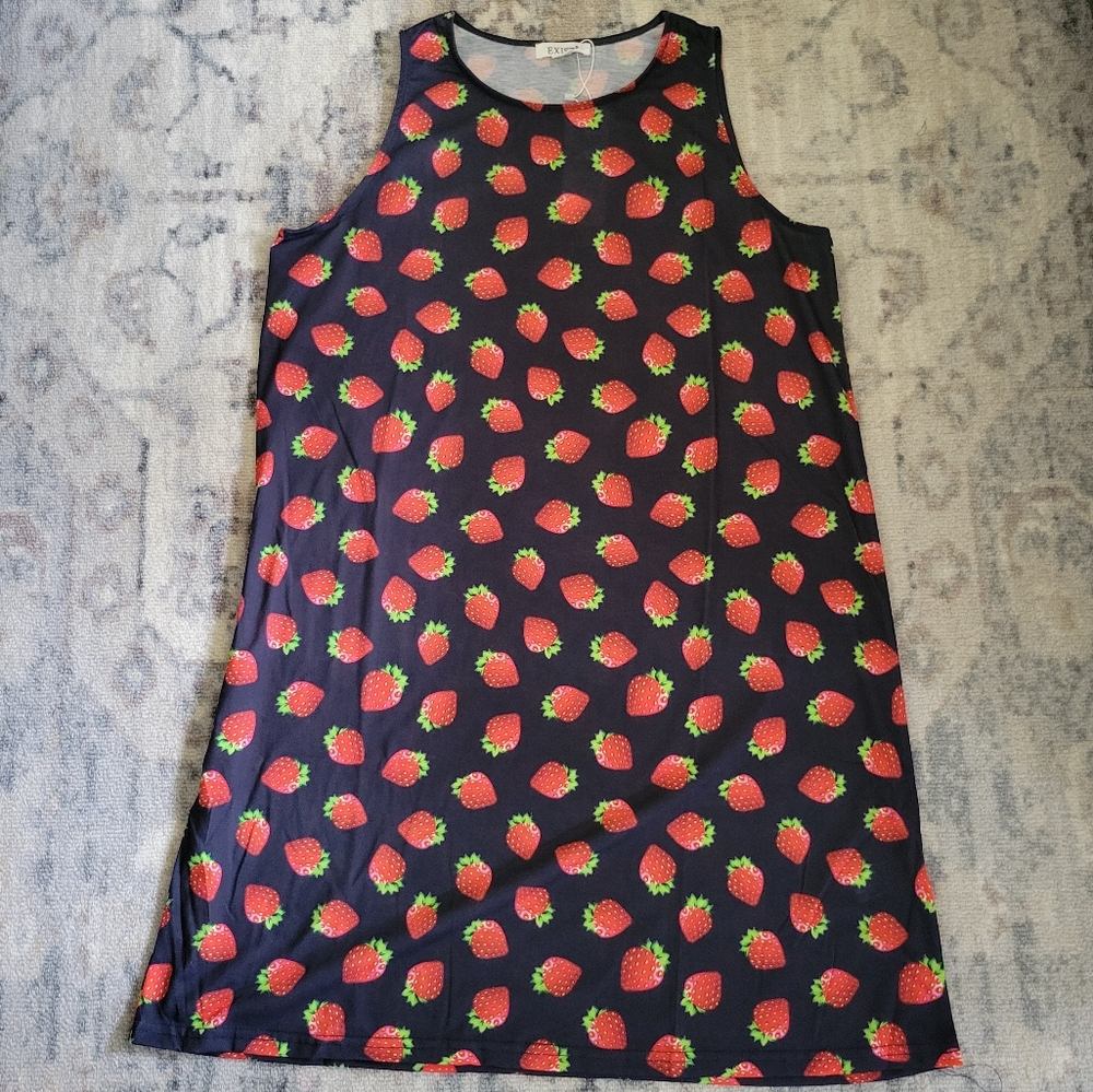 Exist | Navy Blue Strawberry Tank Dress